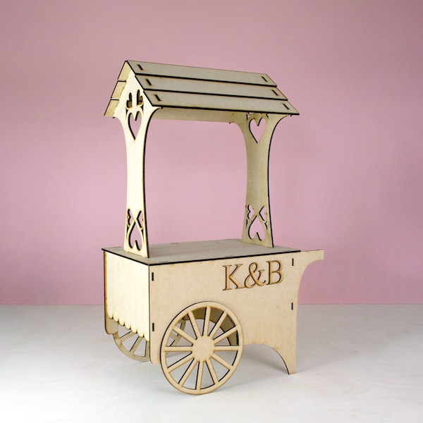 CANDY CART * Personnalisé * Grand Présentoir Doux de Fête de Mariage Kit Flatpack mdf