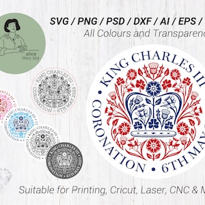 KING CHARLES III Logotipo oficial do emblema da coroação - download digital fundo transparente fácil | svg eps png dxf pdf ai jpg | todas as cores