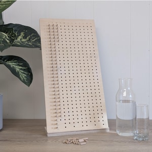 Suivi des habitudes de pleine conscience - Planche bien-être quotidienne en bois - Bouleau naturel FSC - Fixé au mur ou sur pied - Soins de méditation Montessori