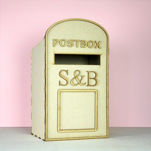 Buzón de correos personalizado extragrande para bodas, fiestas, estilo Royal Mail, paquete plano, listo para armar y decorar - BUZÓN DE CORREOS para tarjetas