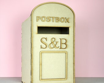 X grande boîte aux lettres personnalisée pour mariage, fête, style Royal Mail - paquet plat, prête à assembler et à décorer - boîte aux lettres pour cartes