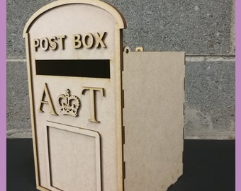 PERSONALISED Wedding Post Box, Party, Royal Mail Style - Flat Pack, Ready to Build & Decorate - POSTBOX for Cards