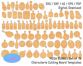 75 Mega Pack - Cutting Charcuterie Serving Board Pattern Template - DIGITAL DOWNLOAD - for CNC, Laser & Woodworking