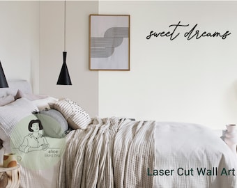 Sweet Dreams - Wooden Word Art - Calligraphy - Perfect Gift - Bedroom Decor