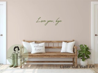 Cartello In Legno 'Love You Bye' Per Porta O Parete – Stile Bohémien – Compensato Di Pioppo 17,8x10,2x1,5 Cm – Regalo Affettuoso