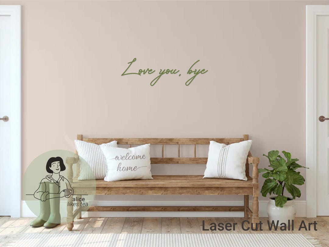 Cartello In Legno 'Love You Bye' Per Porta O Parete – Stile Bohémien – Compensato Di Pioppo 17,8x10,2x1,5 Cm – Regalo Affettuoso