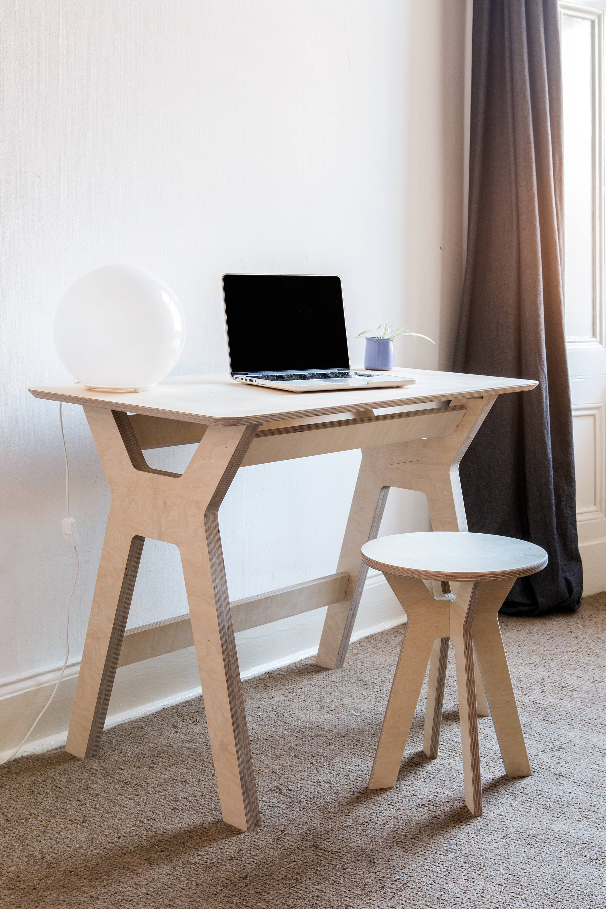 Work from home simple plywood computer desk Etsy