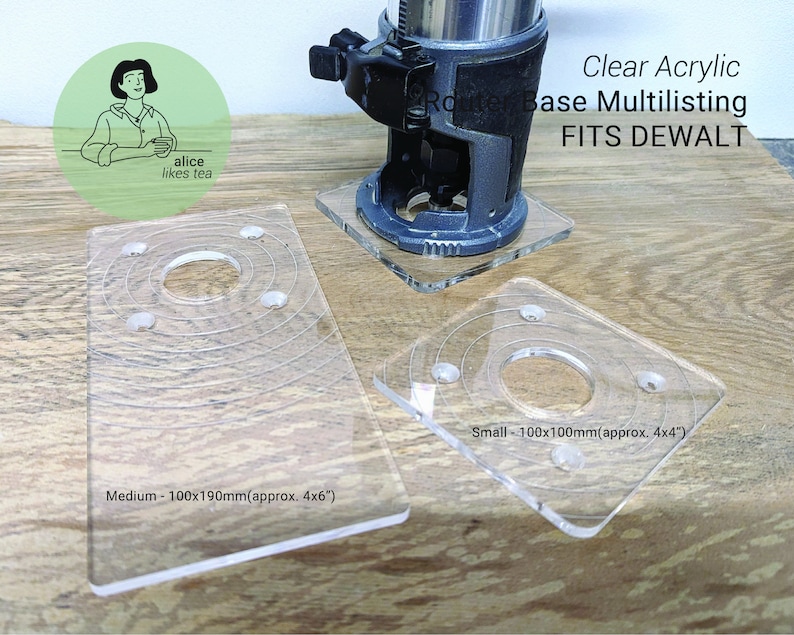4x6 Router Dewalt Router Base Replacement - Clear Acrylic - 4 Different Sizes ...