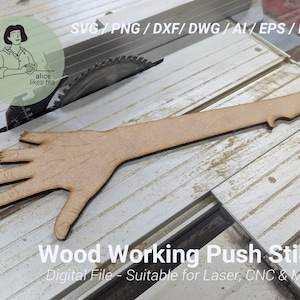 Fehlender Finger Push Stick für Holzbearbeitung - Lustige Werkstatt Tischkreissäge - Digitale Datei für Laser CNC Fräser - svg dxg ai eps pdf