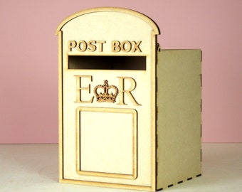 Boîte aux lettres de mariage PERSONNALISÉE, fête, style Royal Mail - Pack plat, prêt à construire et à décorer - BOÎTE POSTALE pour cartes