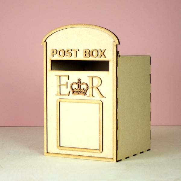 PERSONALISED Wedding Post Box, Party, Royal Mail Style - Flat Pack, Ready to Build & Decorate - POSTBOX for Cards