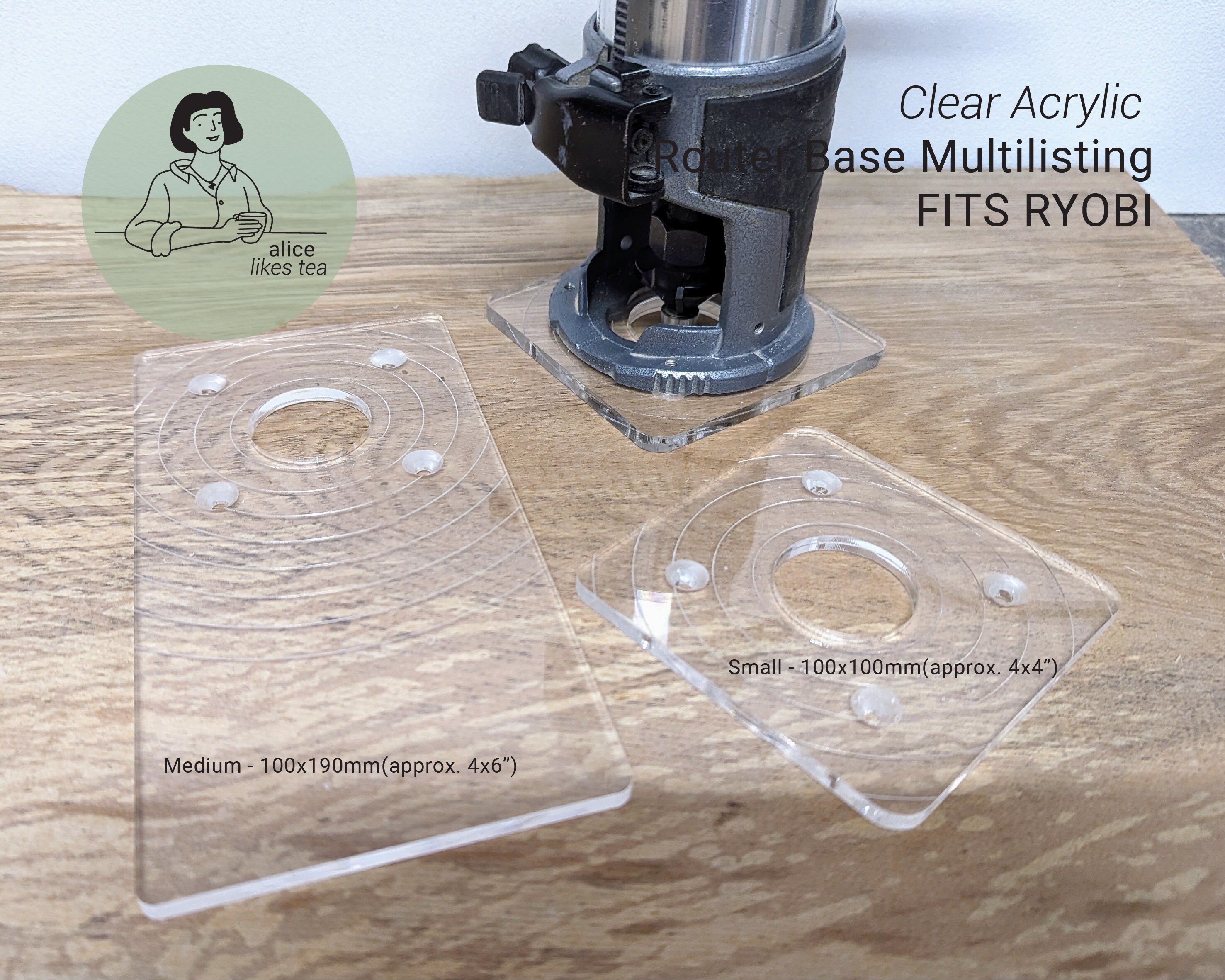 RYOBI Router Base Replacement - Clear Acrylic - 4 Different Sizes ...