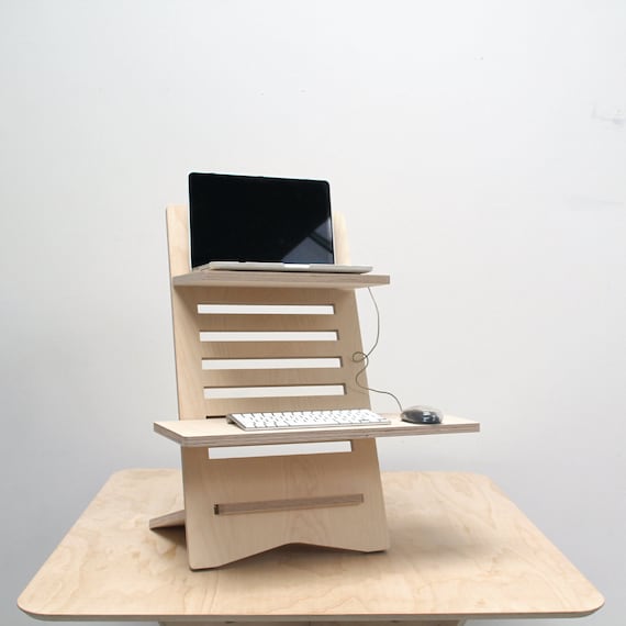 Plywood Standing Desk Converter / Laptop Stand /height Adjustable