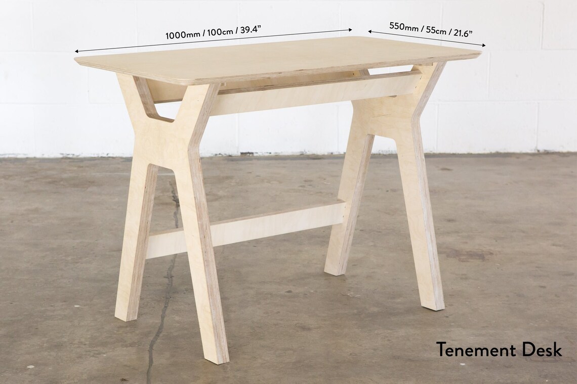 Work from home simple plywood computer desk | Etsy