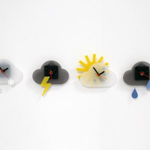 Whatever the Weather Clocks - Sunshine - Rain - Snow - Lightning - Made in Glasgow