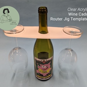 Acrylic Wine Caddy Router Jig - Clear Acrylic - Reusable