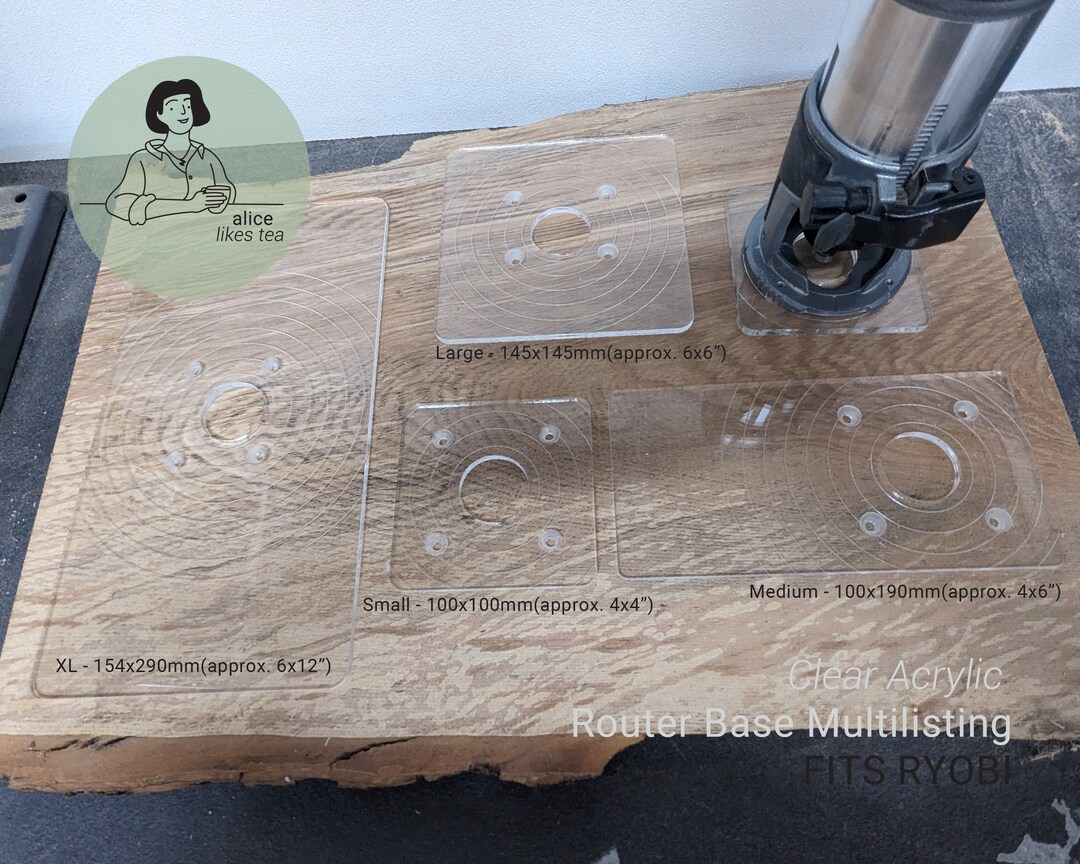 RYOBI Router Base Replacement - Clear Acrylic - 4 Different Sizes ...