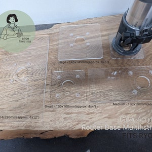 RYOBI Router Base Replacement - Clear Acrylic - 4 Different Sizes - ONE+™ R18TR- Mulilisting