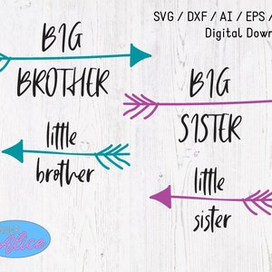 Großer kleiner Bruder Schwester - Cricut, Silhouette oder Glowforge Epilog K40 Cricut Projects Laserschneiden Download