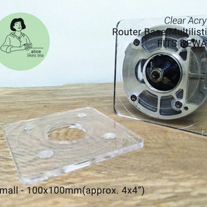 Dewalt Router Base Replacement - Clear Acrylic - 4 Different Sizes - DCW600 D2604 D26200 D262005 - Porter Cable 450 - Mulilisting