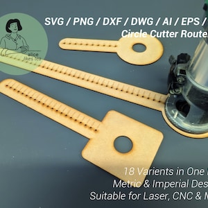 Plantilla de corte de círculo universal para enrutador - Descarga digital - Láser o CNC - dxf ai pdf png svg dwg