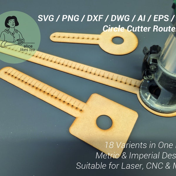 Universal Circle Cutting Jig for Router - Digital Download - Laser or CNC - dxf ai pdf png svg dwg