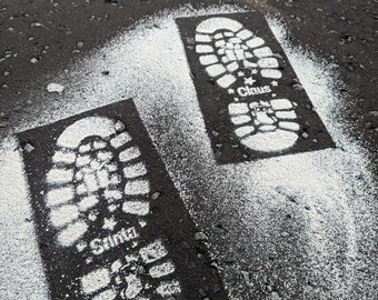 Santa Claus Boot Footprint Stencil