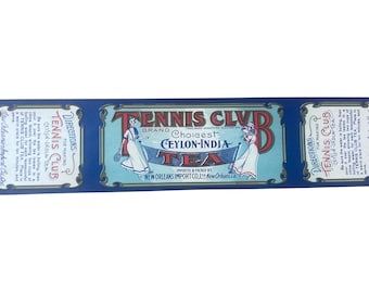 Originale Vintage-Tennisclub-Dose mit dem Aufdruck „Ceylon-India Tea New Orleans Import Co., Ltd.“