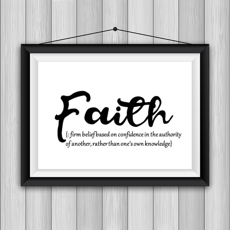 Definition Faith Printable Poster 8x10 Etsy