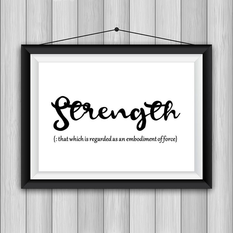 Definition Strength Printable Poster 8x10 Etsy