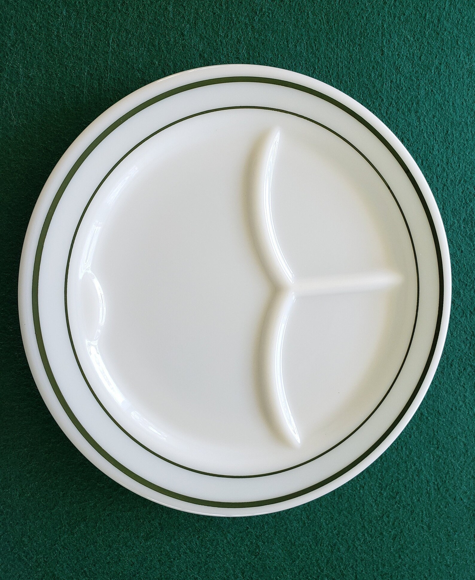 2 Large Divided Plates 9 Corning Plates W/ Emerald Etsy