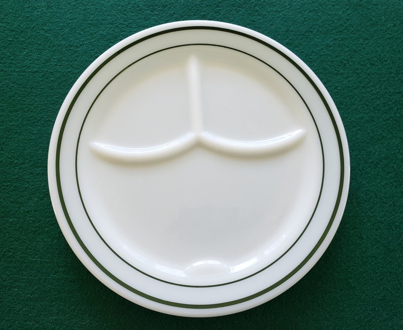 2 Large Divided Plates 9 Corning Plates W/ Emerald Etsy