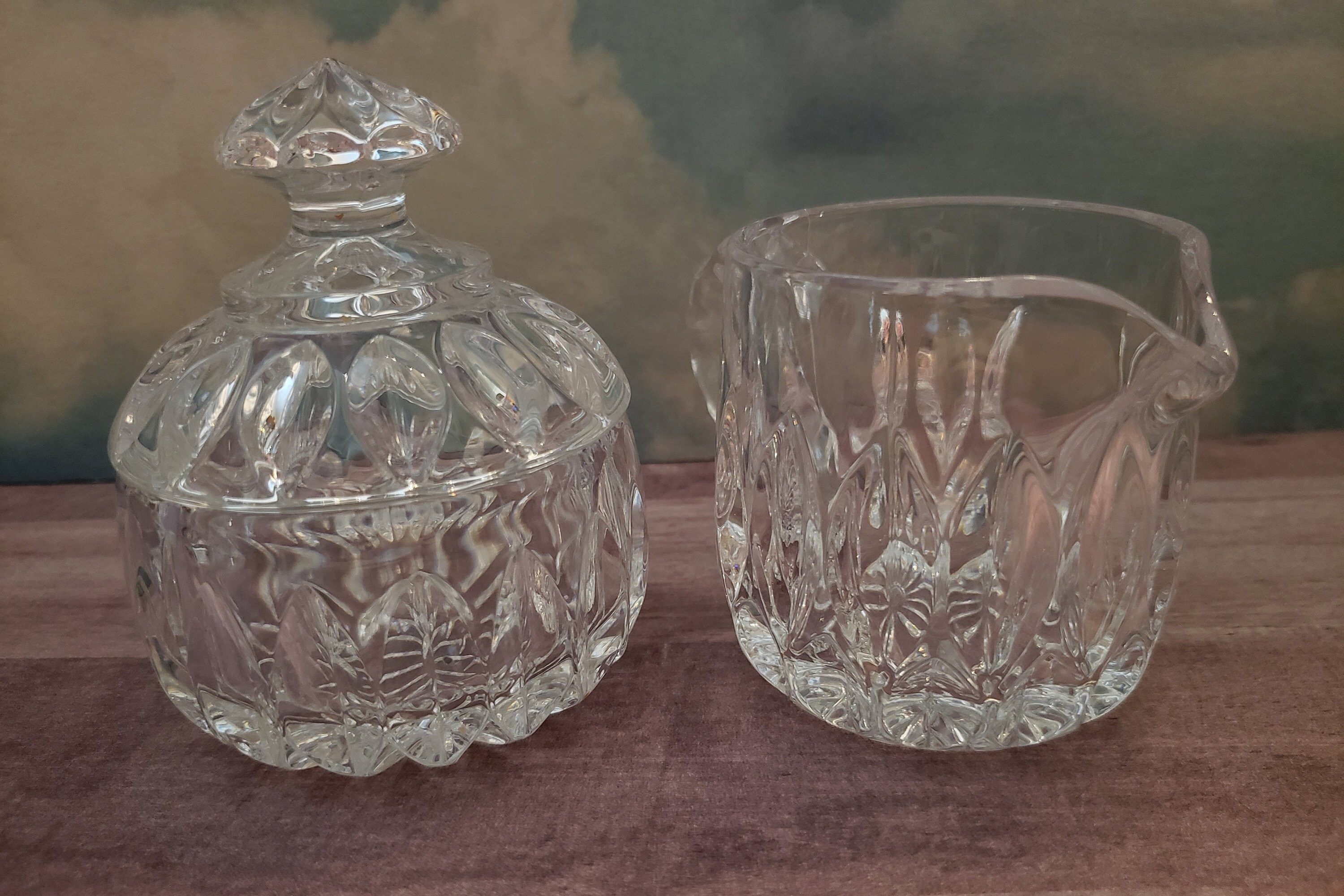 Creamer & Sugar Bowl Gorham ALTHEA Leaded Crystal Vintage Etsy