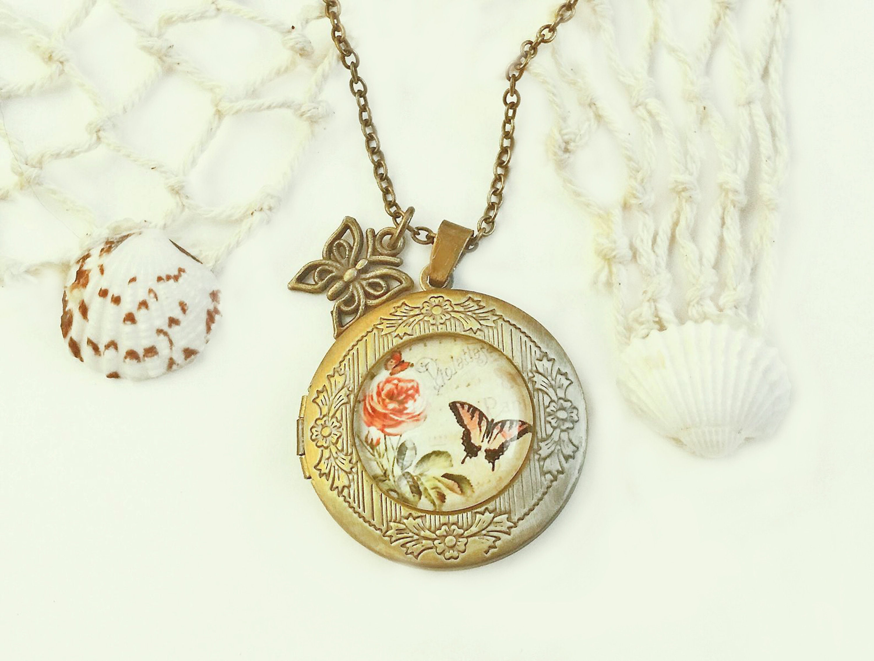 Reliquary necklace in Vintage Stilerose and Butterfly Etsy UK