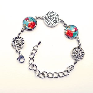 Bracelet en acier inoxydable avec Frida et mandalas, bracelet réglable Frida, cadeau pour femme, cadeau de Noël , bijoux Frida Kahlo image 1