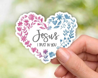Divine Mercy Sticker - Jesus I Trust in You - Catholic Vinyl Waterproof Sticker
