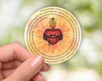 Sacred Heart of Jesus Sticker - Laptop Bottle or Journal Decal - Catholic Vinyl Waterproof Sticker