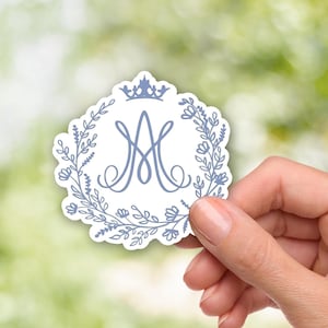 Auspice Maria Sticker - Virgin Mary Monogram - Ave Maria Catholic Vinyl Waterproof Sticker