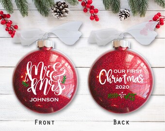 personalized ornaments newlyweds