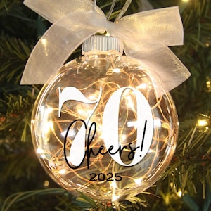 Personalized 70th Birthday Ornament: Lighted Seventy Year Gift