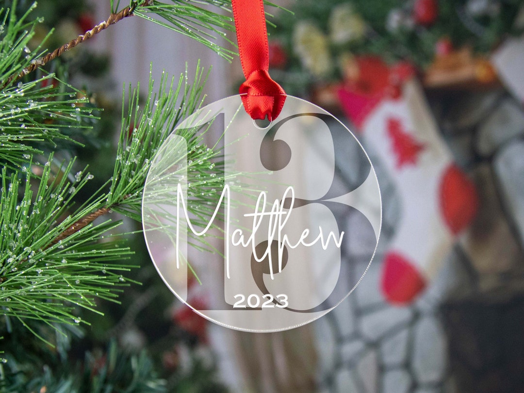 Personalized 13th Birthday Christmas Ornament Teenager Gift for Teen