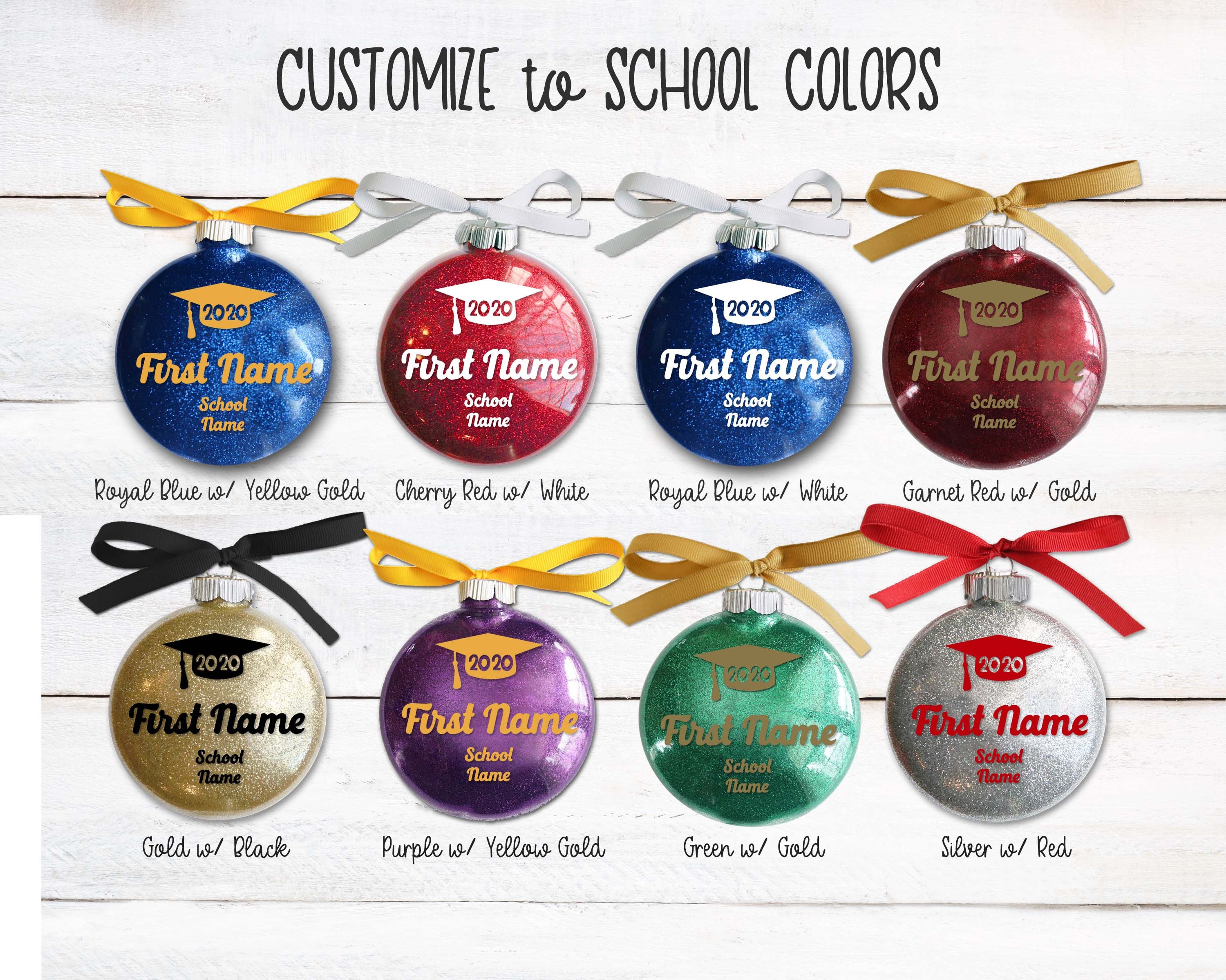 Graduation Christmas Ornament Custom Colors Personalized Etsy