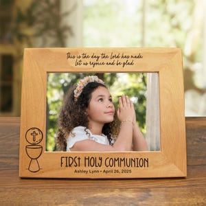 Personalized First Holy Communion Picture Frame - Engraved Catholic ...