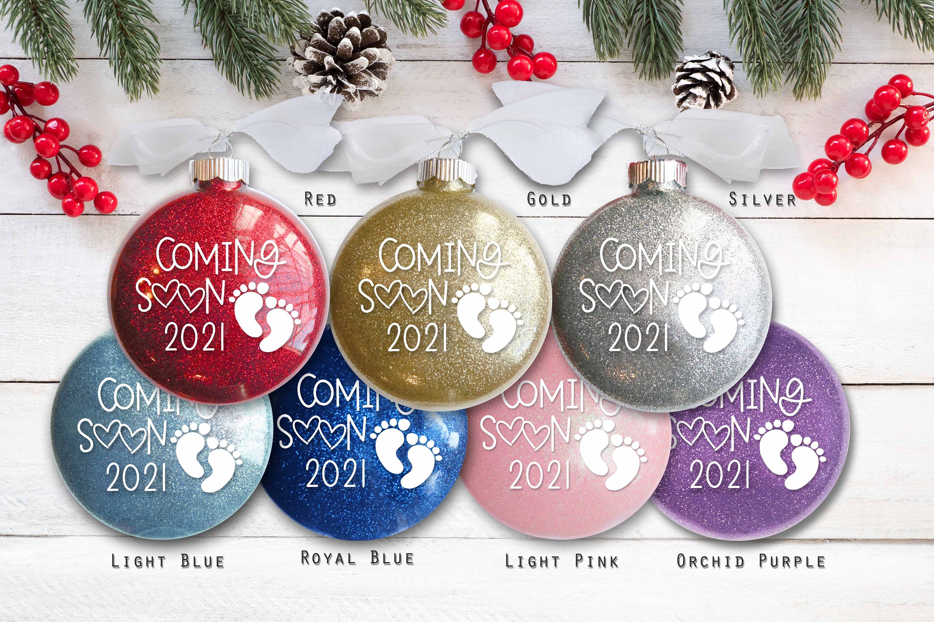 Pregnancy Announcement Baby Coming Soon 2022 Christmas | Etsy