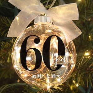 Personalized 60th Anniversary Lighted Christmas Ornament