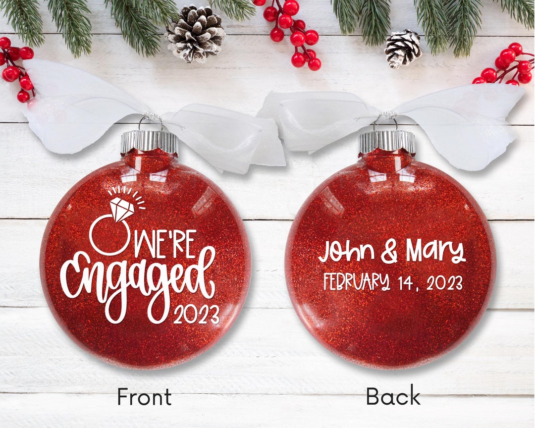 Engagement Ornament Our First Christmas Engaged Engagement Etsy