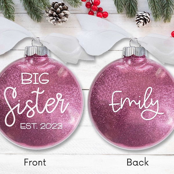 Big Sister 2023 Personalized Ornament - New Sister Christmas Gift - New Baby Keepsake