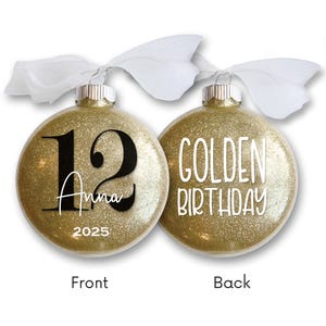 Personalized Golden Birthday Ornament: Glitter Keepsake