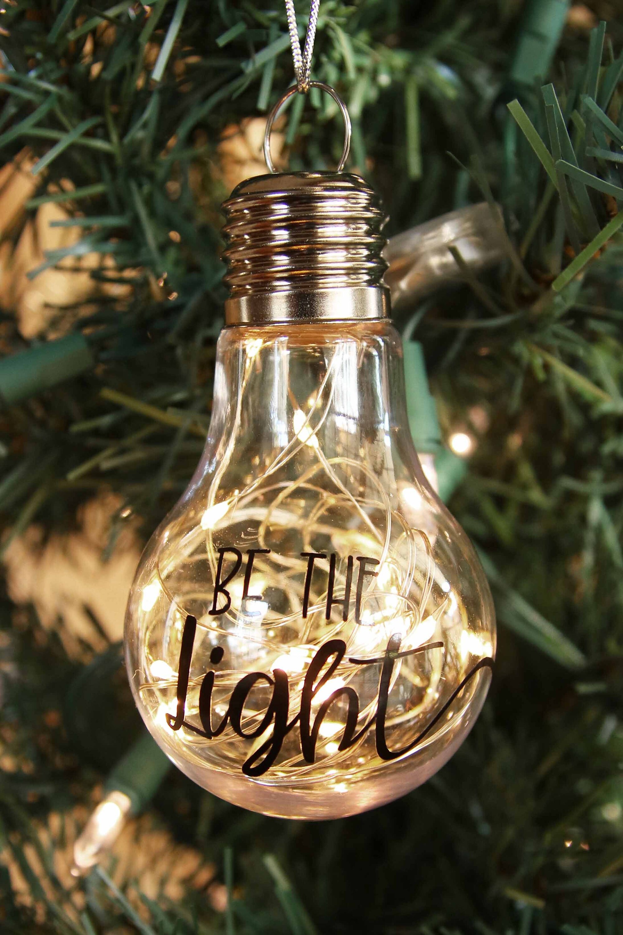 Personalized Christian Ornament Be the Light Lightbulb Etsy