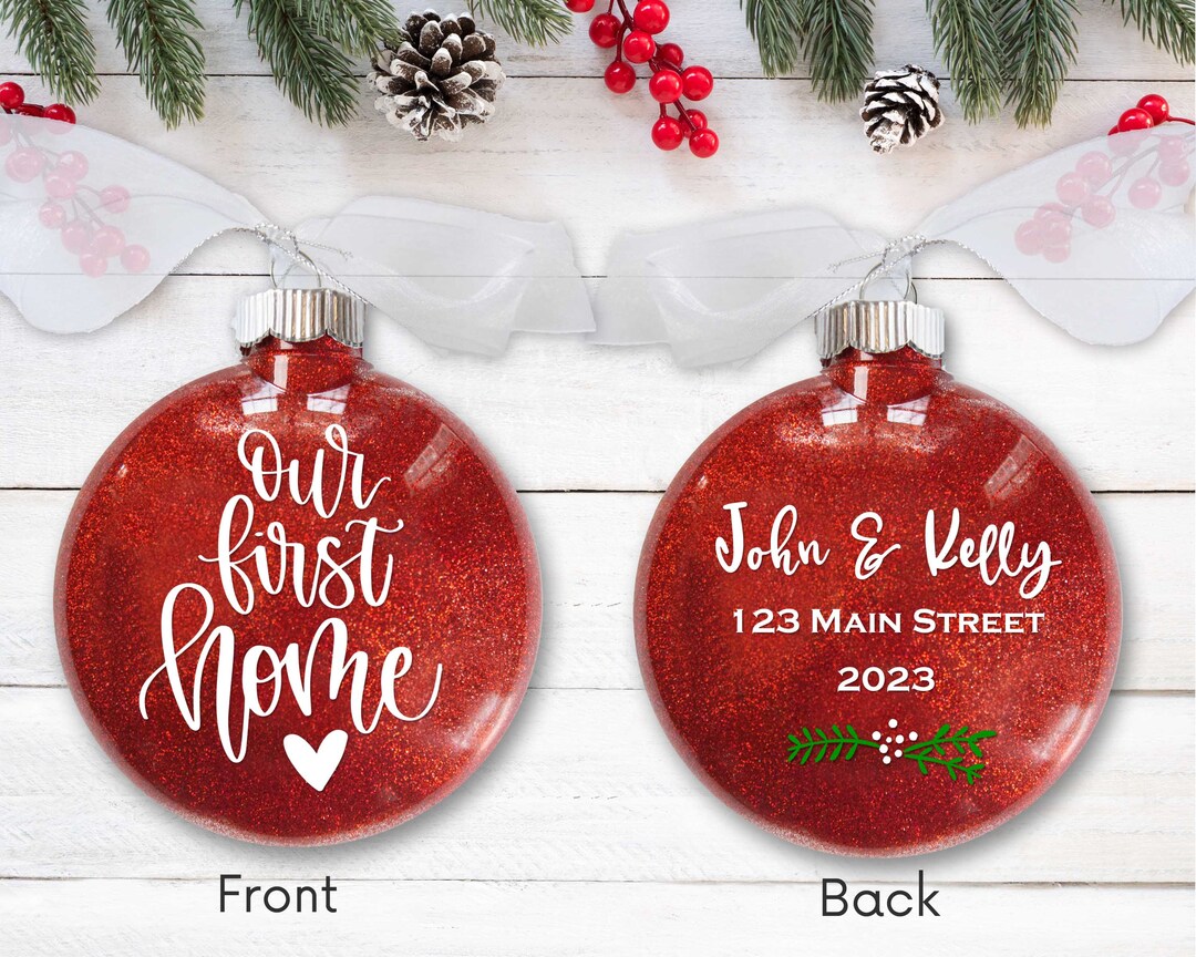 Our First Home Christmas Ornament Personalized New Homeowner Gift